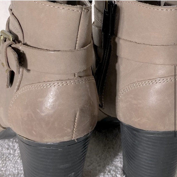 Rockport Tan Leather Chunky Heel Round Toe Ankle Boots Booties 5 - Picture 5 of 14